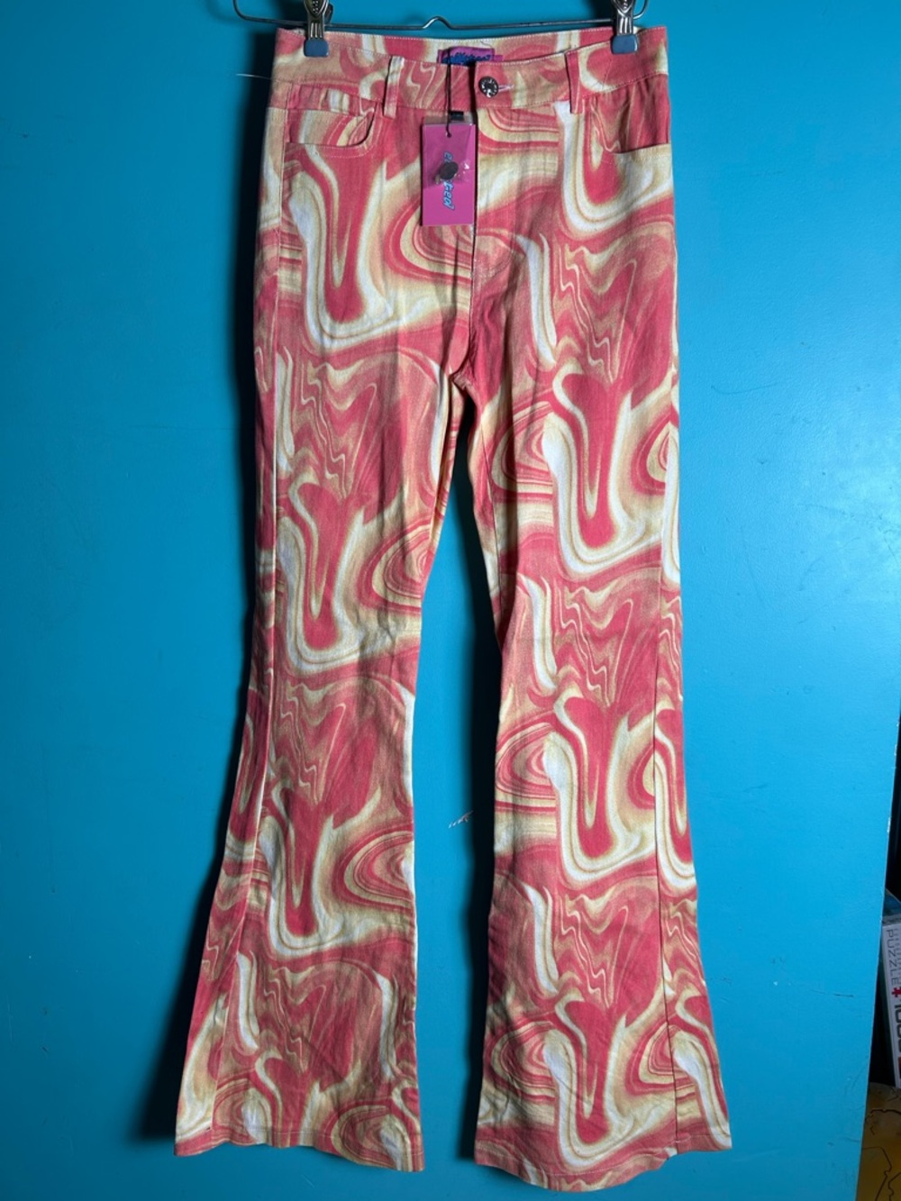 Edikted Swirl Flared Jeans